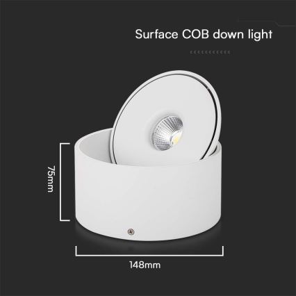 LED Joustava kohdevalo LED/20W/230V 3000/4000/6400K CRI 90 valkoinen
