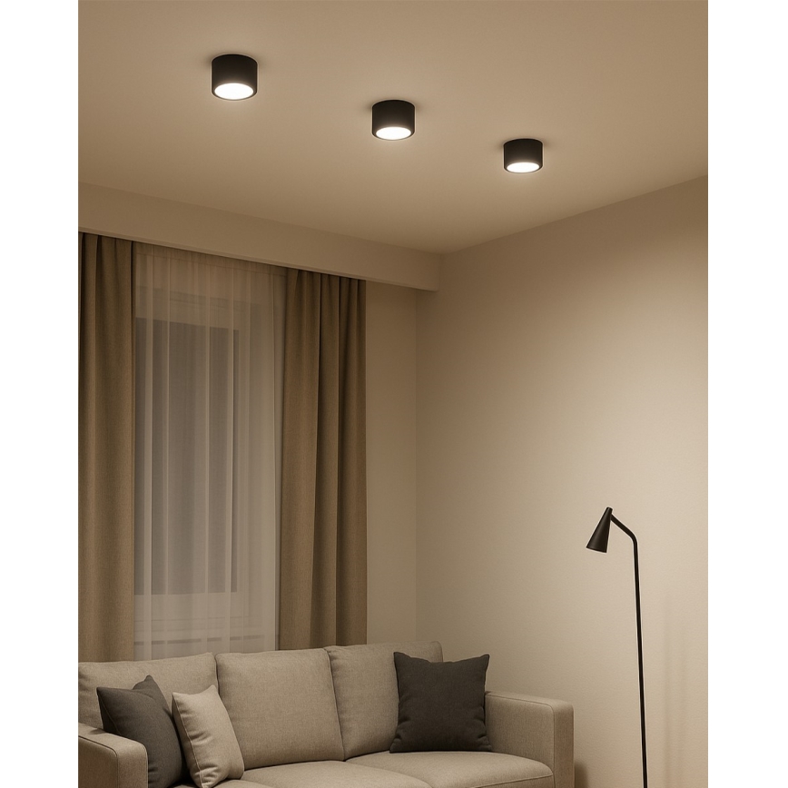 LED-kohdevalaisin LED/5W/230V 3000/4000/6400K halkaisija 7,5 cm musta