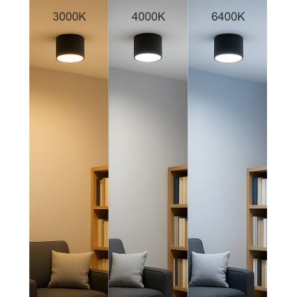 LED-kohdevalaisin LED/5W/230V 3000/4000/6400K halkaisija 7,5 cm musta