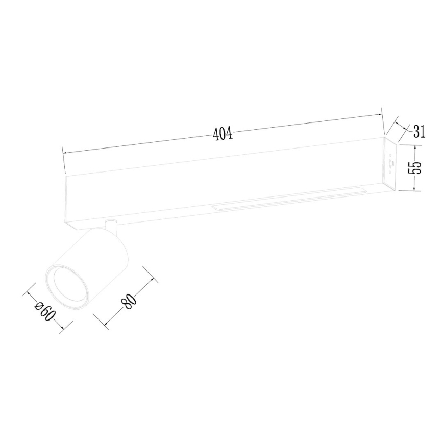 LED-kohdevalaisin MAGNET LED/5W/230V + 1xGU10/60W 3000/4000K musta