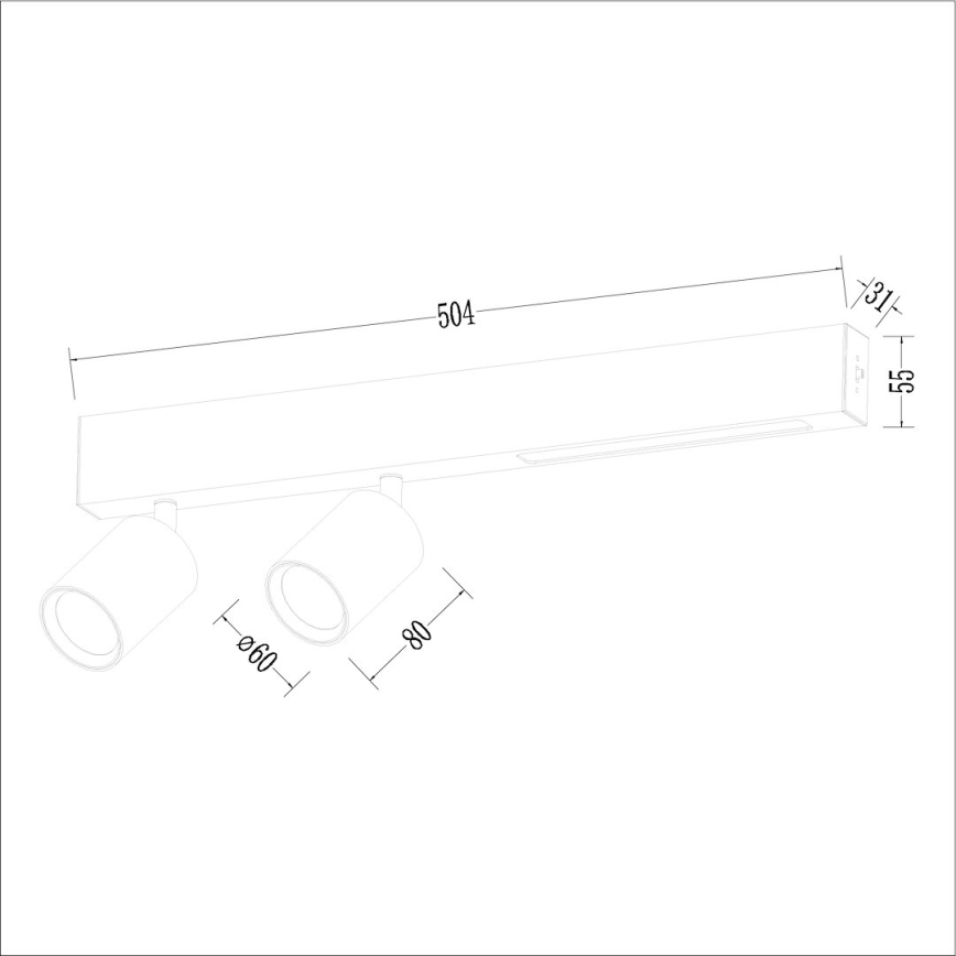 LED-kohdevalaisin MAGNET LED/5W/230V + 2xGU10/60W 3000/4000K valkoinen