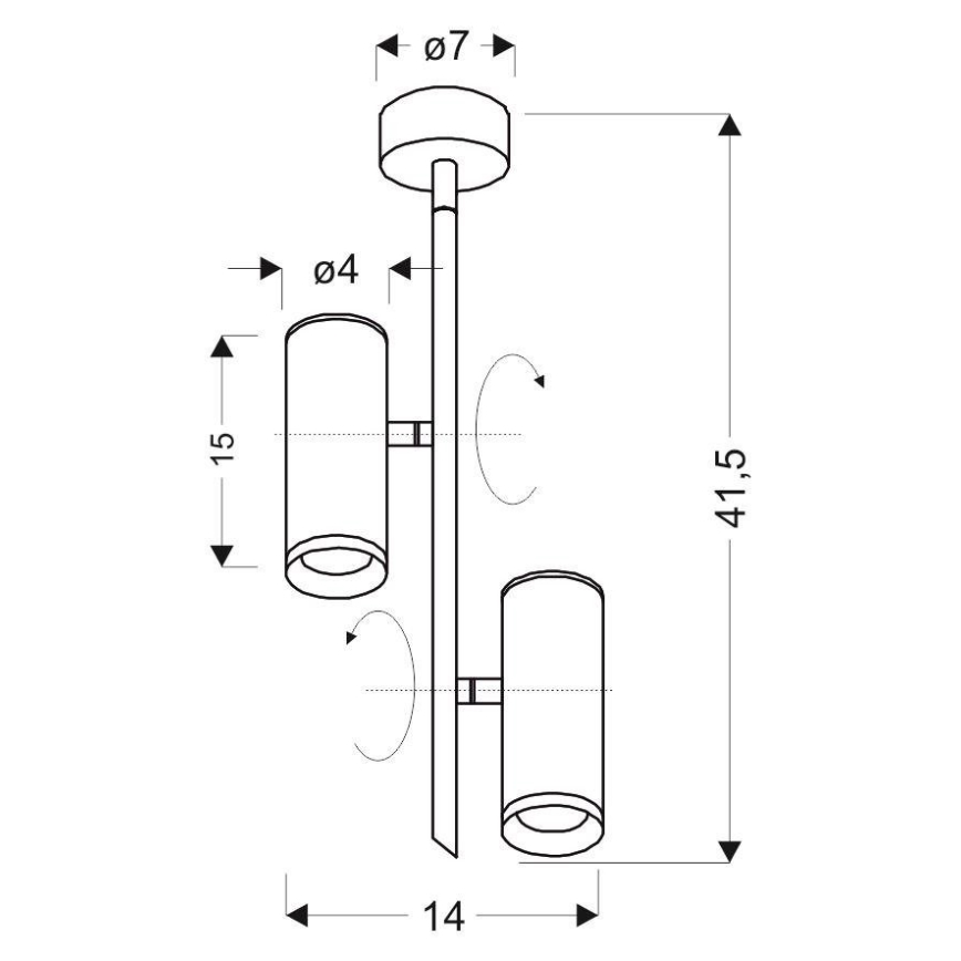 LED-kohdevalaisin TUBA 2xLED/10W/230V valkoinen