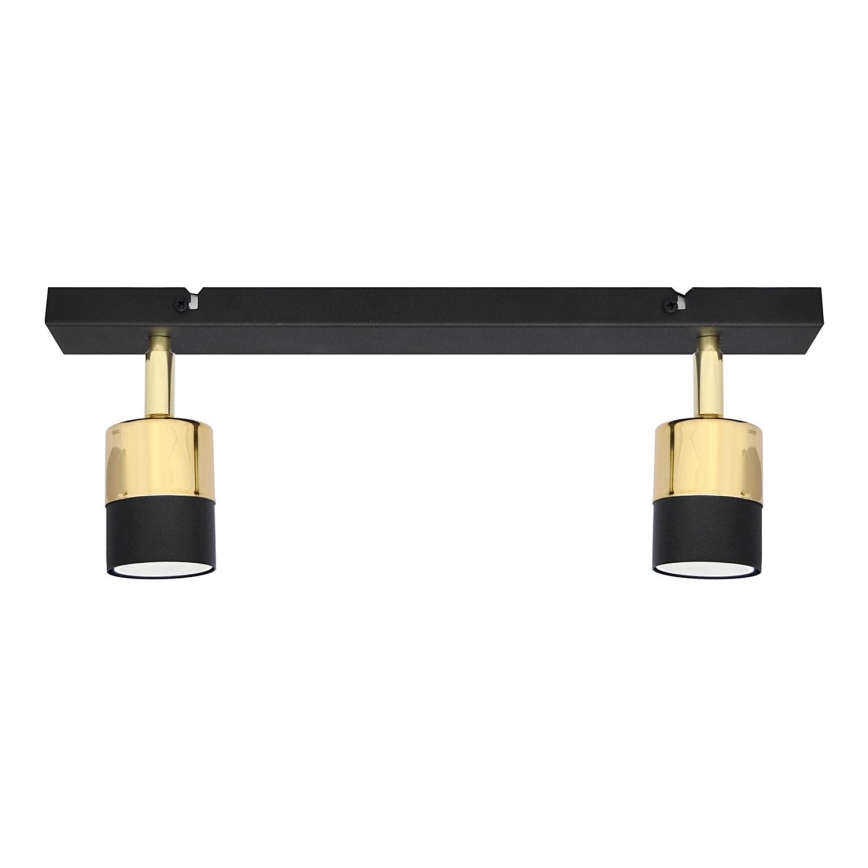 LED-kohdevalaisin TUBSSON 2xGU10/4,8W/230V musta/kulta
