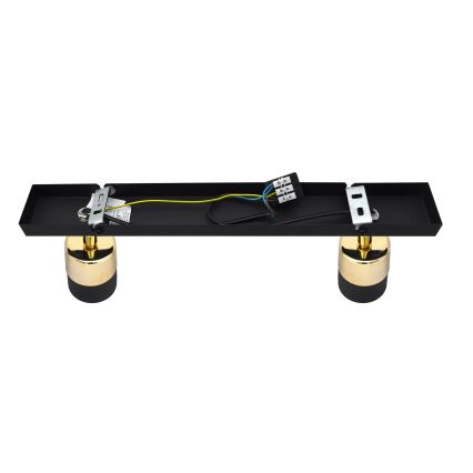LED-kohdevalaisin TUBSSON 2xGU10/4,8W/230V musta/kulta