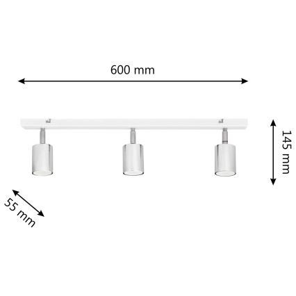 LED-kohdevalaisin TUNE 3xGU10/4,8W/230V mattakromi/valkoinen