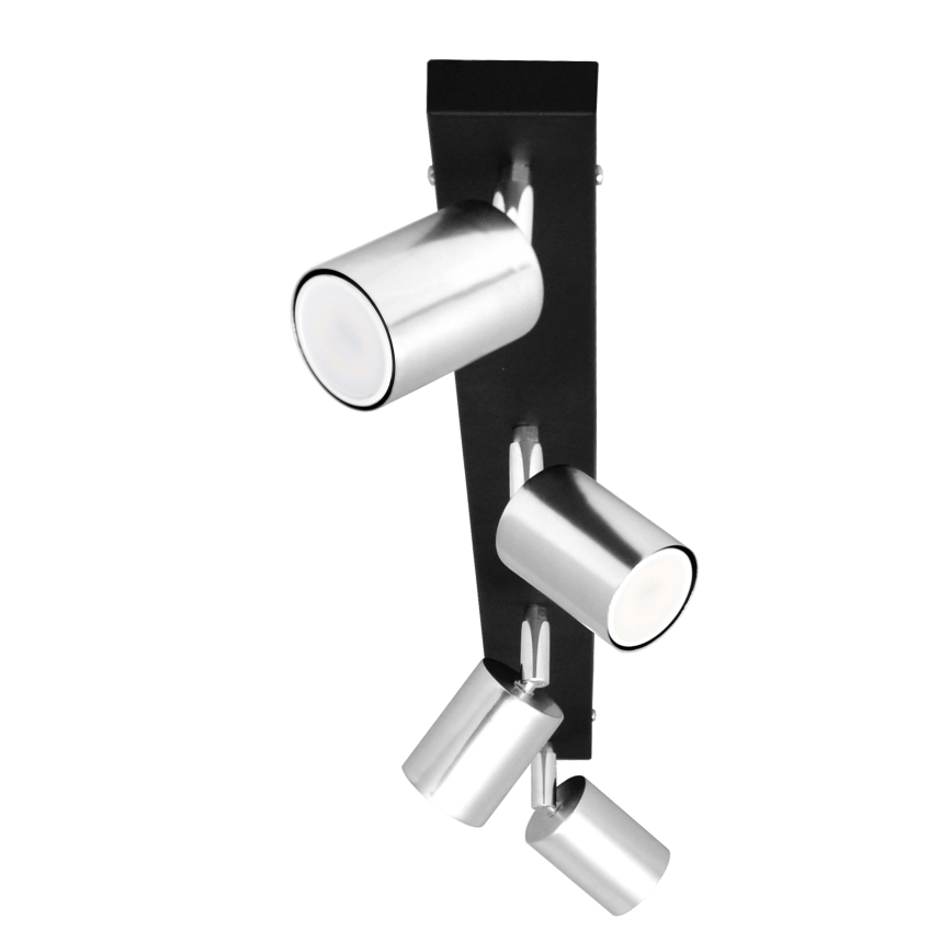 LED-kohdevalaisin TUNE 4xGU10/4,8W/230V mattakromi/musta