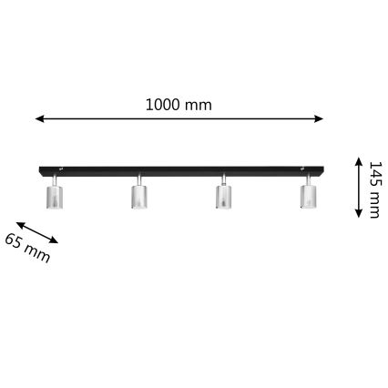 LED-kohdevalaisin TUNE 4xGU10/4,8W/230V mattakromi/musta