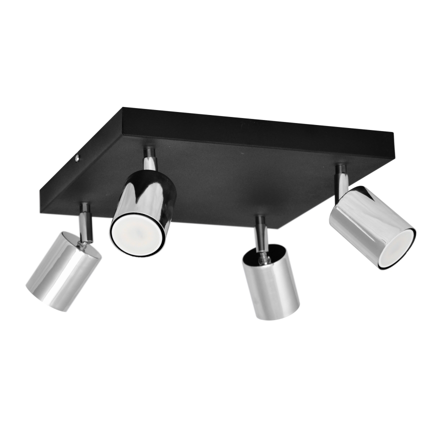 LED-kohdevalaisin TUNE 4xGU10/4,8W/230V mattakromi/musta