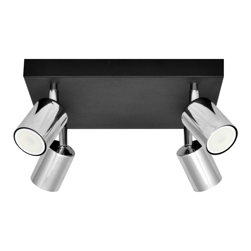 LED-kohdevalaisin TUNE 4xGU10/4,8W/230V mattakromi/musta