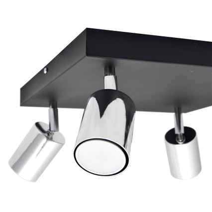 LED-kohdevalaisin TUNE 4xGU10/4,8W/230V mattakromi/musta