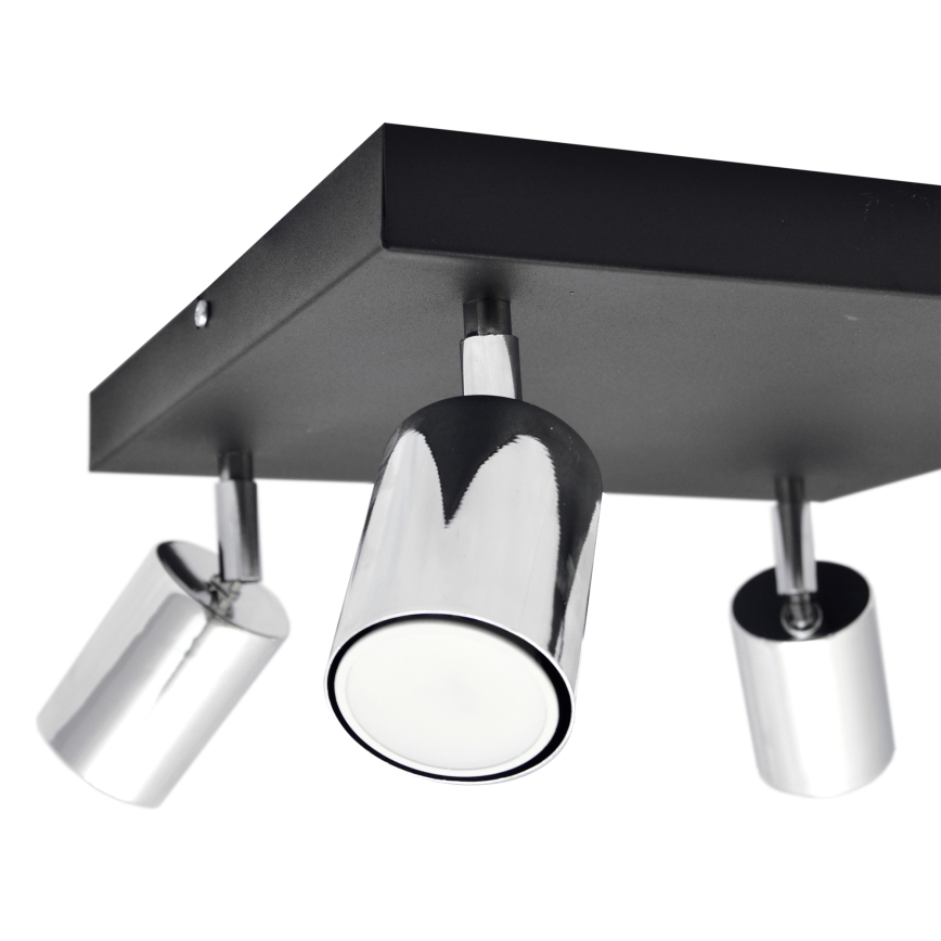 LED-kohdevalaisin TUNE 4xGU10/4,8W/230V mattakromi/musta