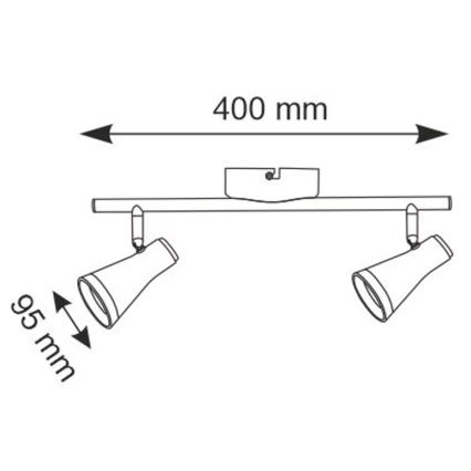 LED-kohdevalo BERG 2xLED/4,2W/230V musta