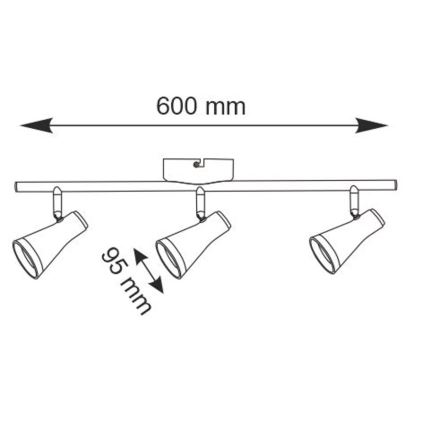 LED-kohdevalo BERG 3xLED/4,2W/230V musta
