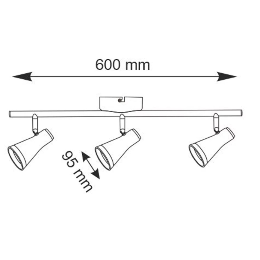 LED-kohdevalo BERG 3xLED/4,2W/230V musta