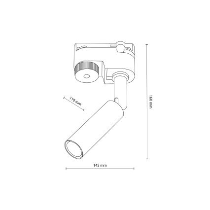 LED-kohdevalaisin 1-vaiheiselle kiskojärjestelmälle LAGOS 1xG9/3W/230V musta