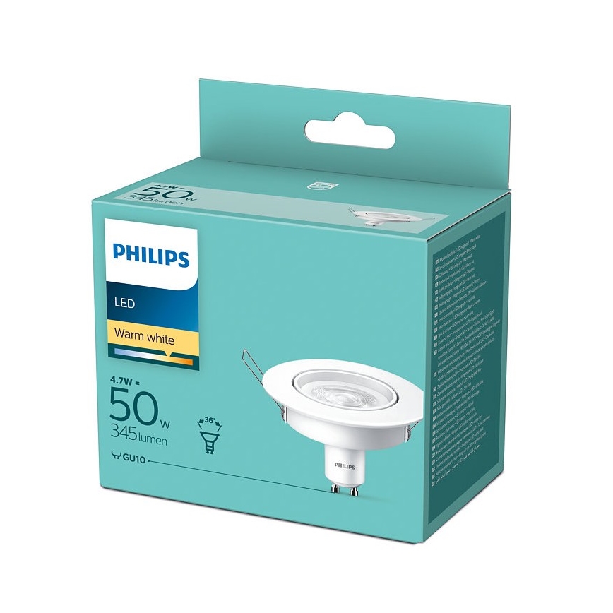 LED-kohdevalo Philips GU10 / 4,7W / 230V 2700K
