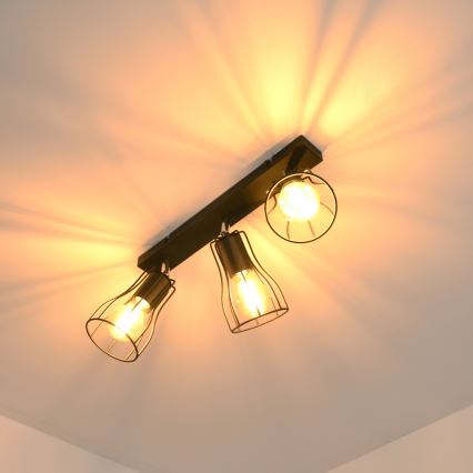 LED Kohdevalo TUBE II 3xE27/15W/230V musta