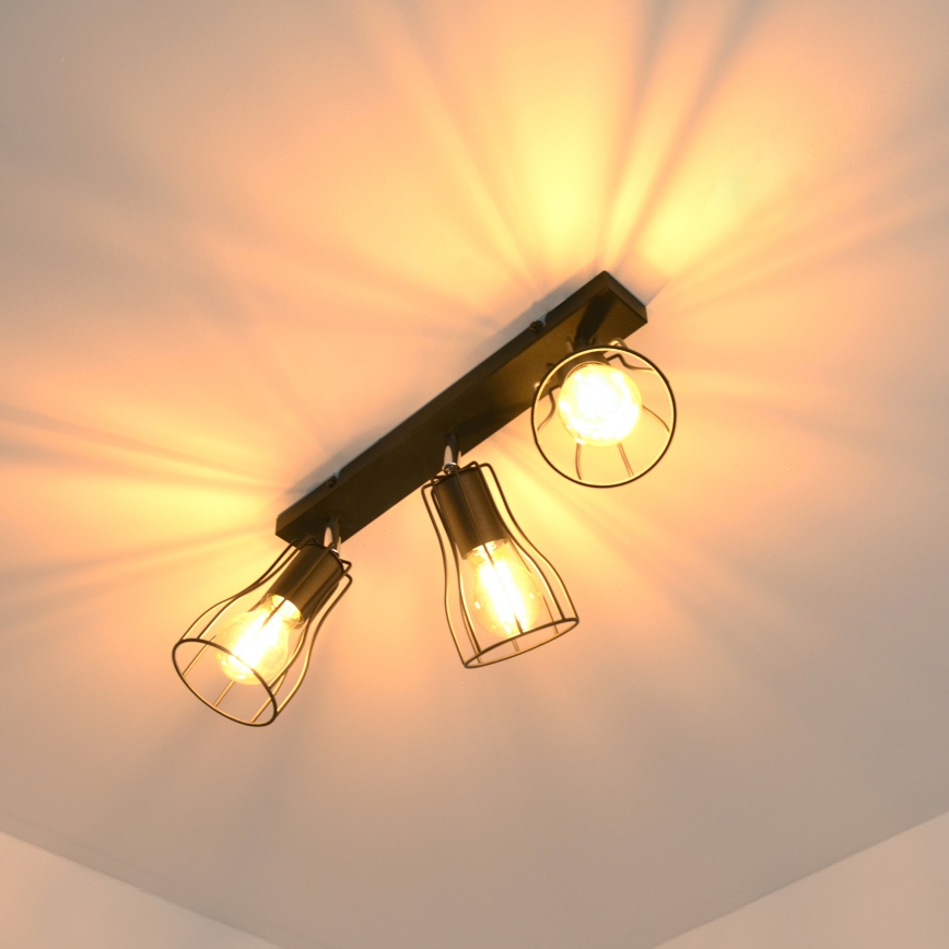 LED Kohdevalo TUBE II 3xE27/15W/230V musta