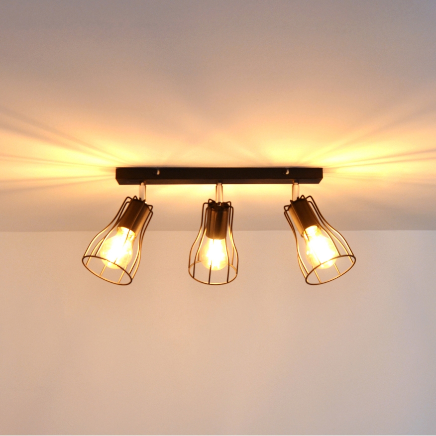 LED Kohdevalo TUBE II 3xE27/15W/230V musta