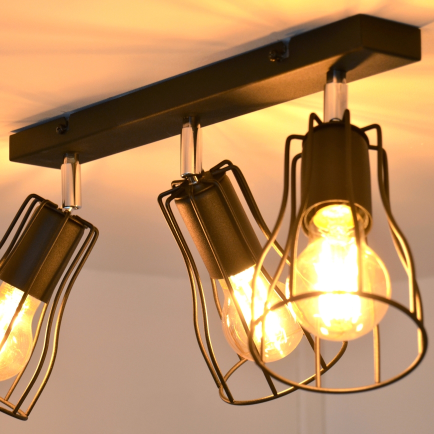 LED Kohdevalo TUBE II 3xE27/15W/230V musta