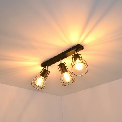 LED Kohdevalo TUBE II 3xE27/15W/230V musta