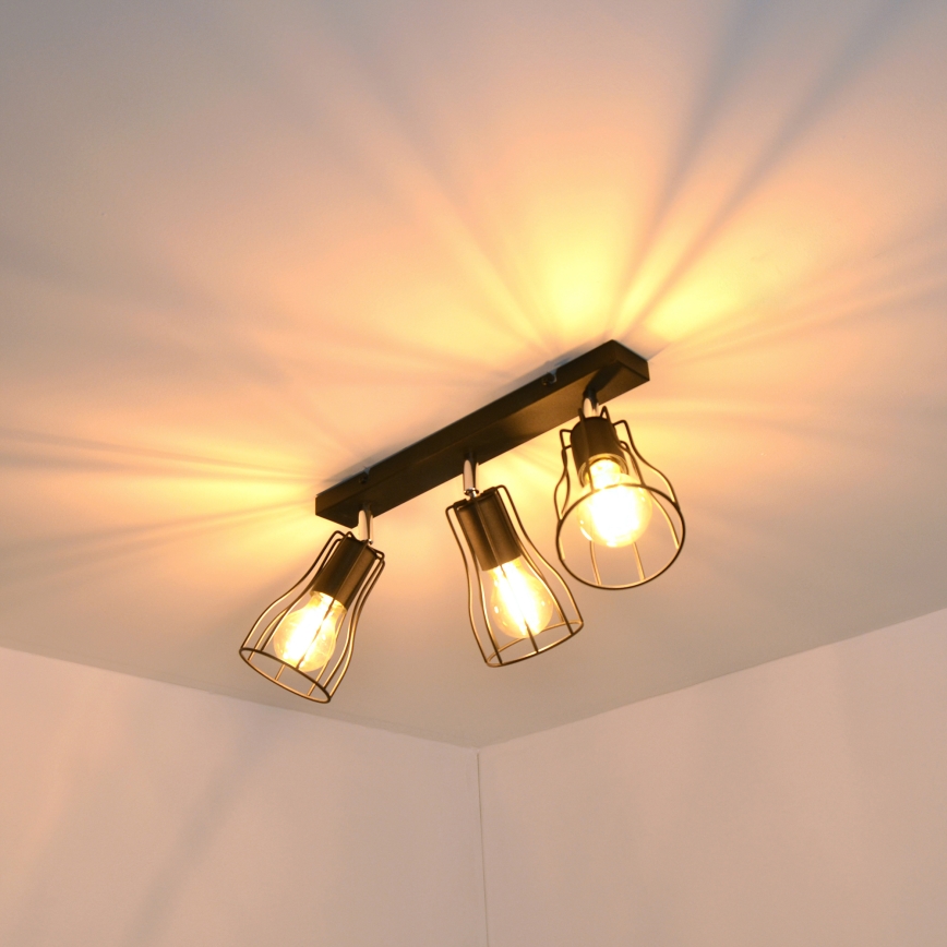 LED Kohdevalo TUBE II 3xE27/15W/230V musta