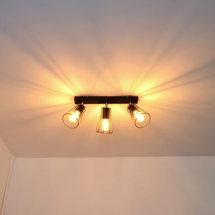 LED Kohdevalo TUBE II 3xE27/15W/230V musta