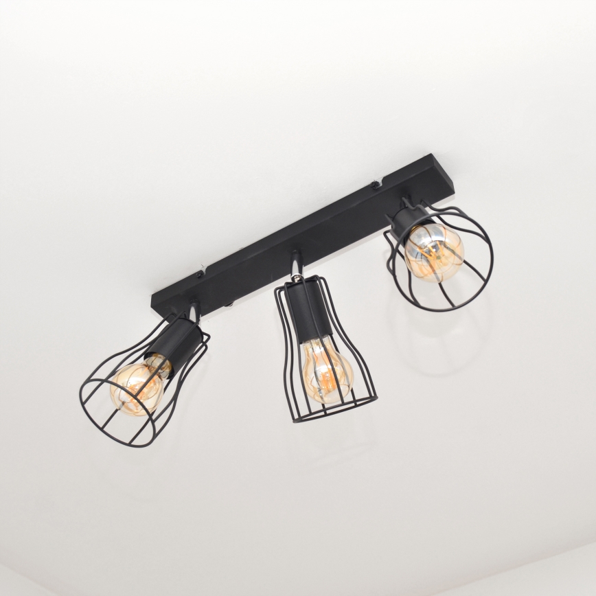 LED Kohdevalo TUBE II 3xE27/15W/230V musta