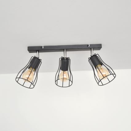 LED Kohdevalo TUBE II 3xE27/15W/230V musta