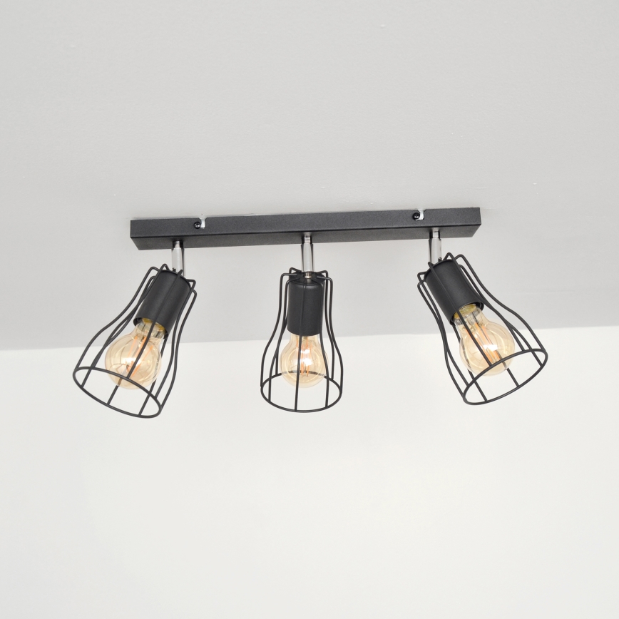 LED Kohdevalo TUBE II 3xE27/15W/230V musta