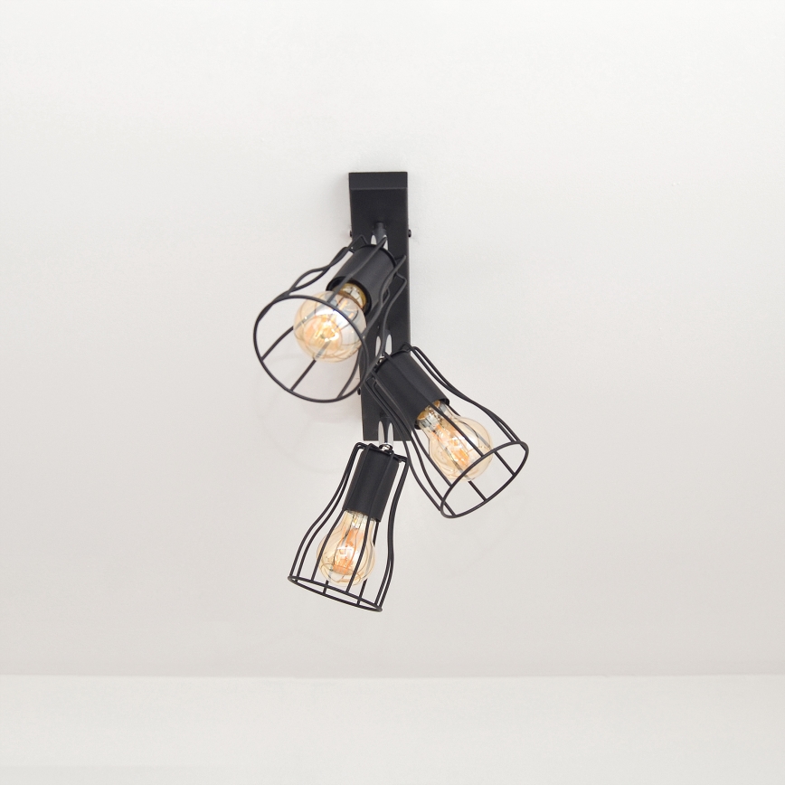 LED Kohdevalo TUBE II 3xE27/15W/230V musta