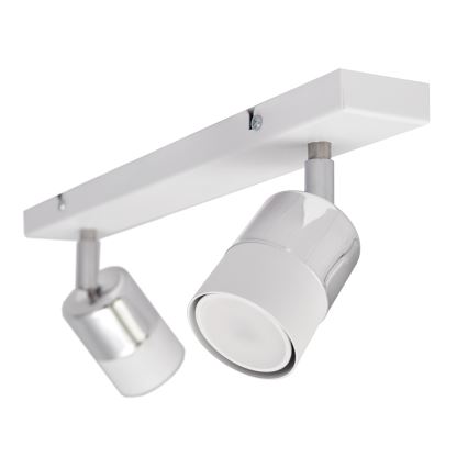 LED-kohdevalo TUBSSON 2xGU10/4,8W/230V valkoinen/kiiltävä kromi