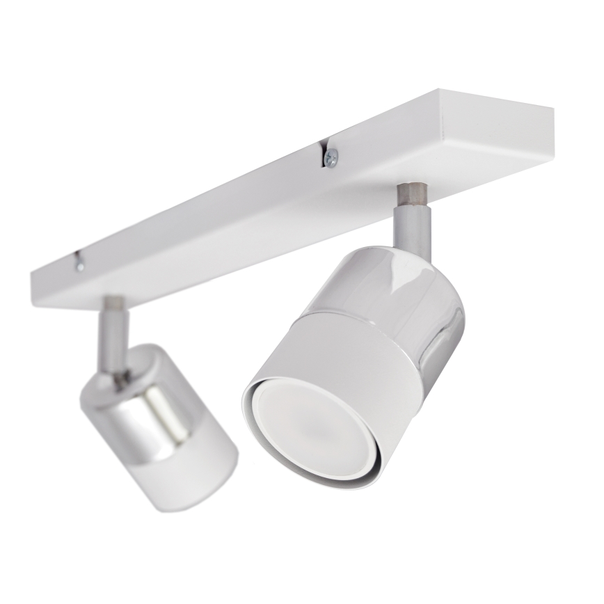 LED-kohdevalo TUBSSON 2xGU10/4,8W/230V valkoinen/kiiltävä kromi