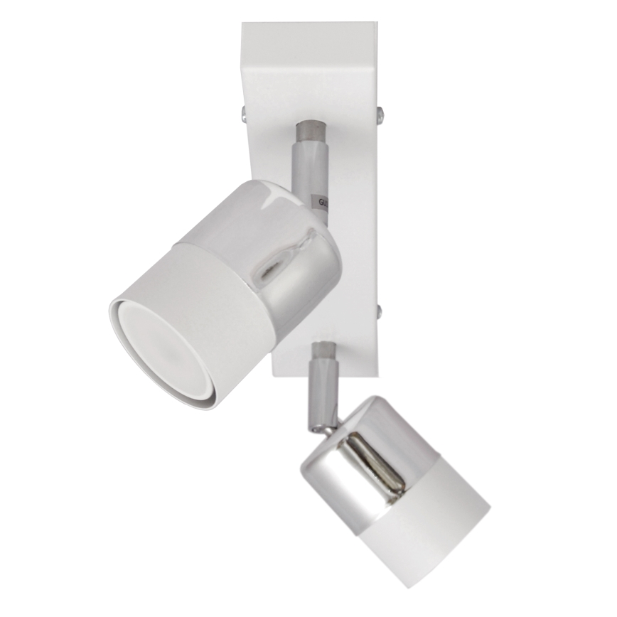 LED-kohdevalo TUBSSON 2xGU10/4,8W/230V valkoinen/kiiltävä kromi