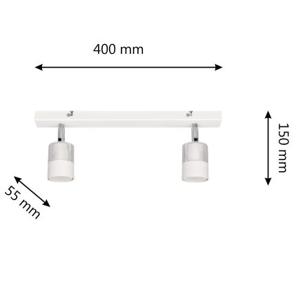 LED-kohdevalo TUBSSON 2xGU10/4,8W/230V valkoinen/kiiltävä kromi