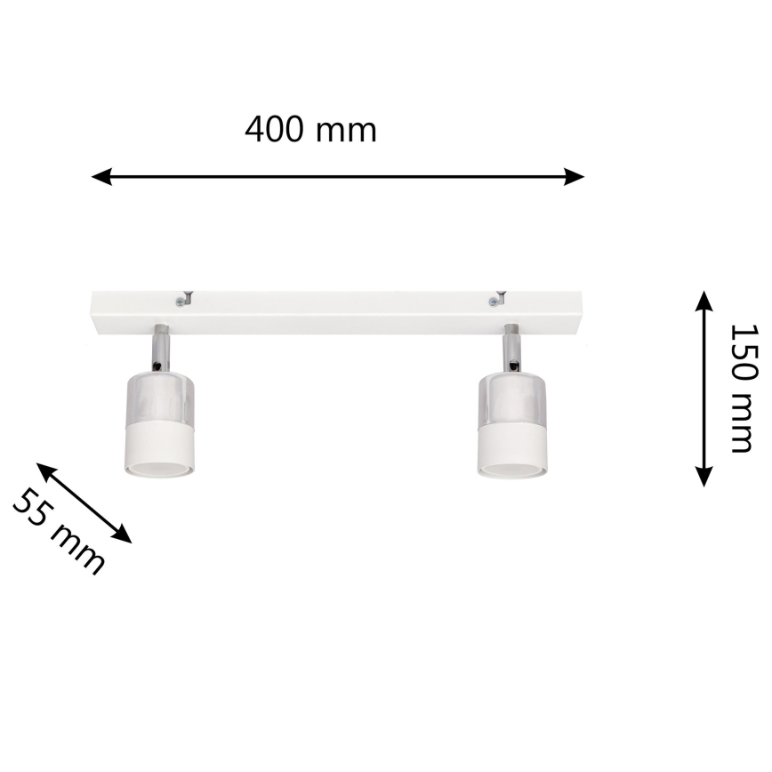 LED-kohdevalo TUBSSON 2xGU10/4,8W/230V valkoinen/kiiltävä kromi