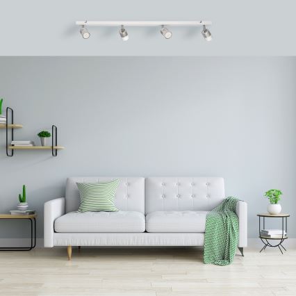 LED-kohdevalo TUBSSON 4xGU10/4,8W/230V valkoinen/kiiltävä kromi