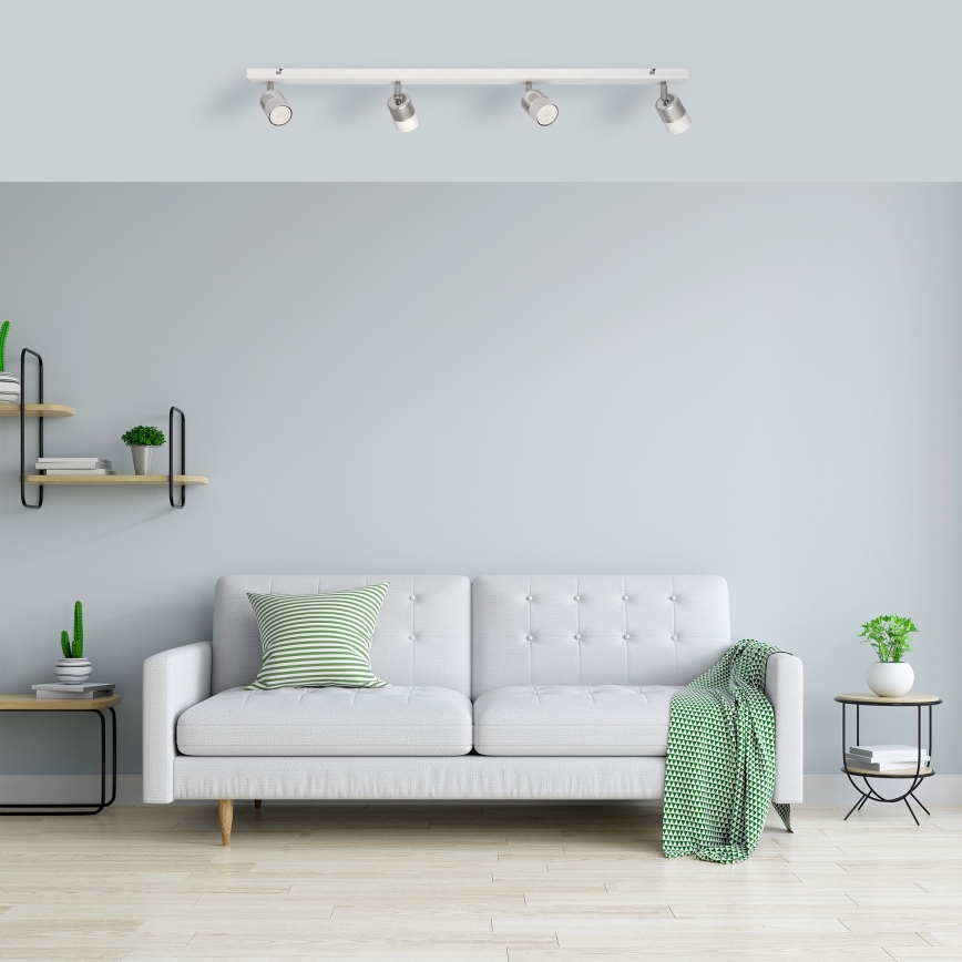 LED-kohdevalo TUBSSON 4xGU10/4,8W/230V valkoinen/kiiltävä kromi