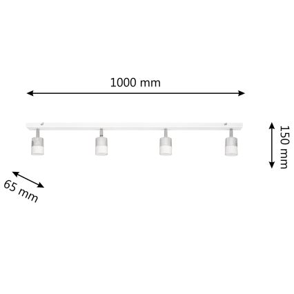 LED-kohdevalo TUBSSON 4xGU10/4,8W/230V valkoinen/kiiltävä kromi