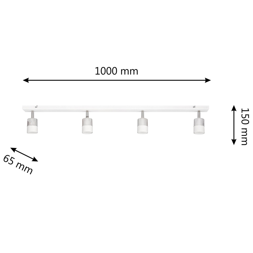 LED-kohdevalo TUBSSON 4xGU10/4,8W/230V valkoinen/kiiltävä kromi