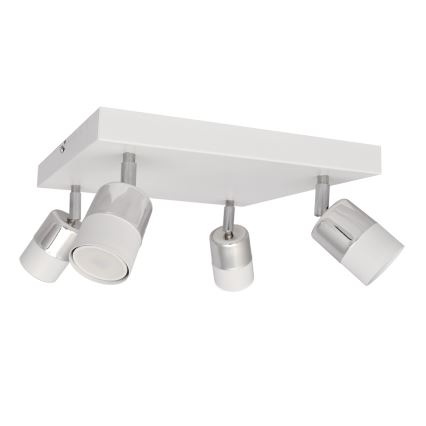 LED-kohdevalo TUBSSON 4xGU10/4,8W/230V valkoinen/kiiltävä kromi