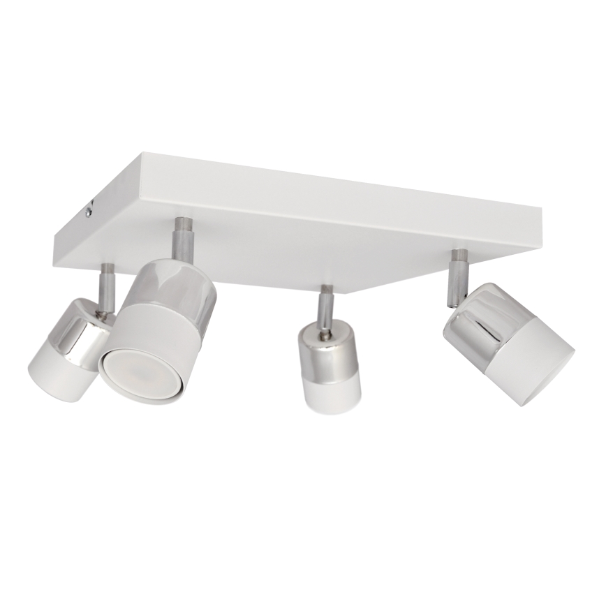 LED-kohdevalo TUBSSON 4xGU10/4,8W/230V valkoinen/kiiltävä kromi