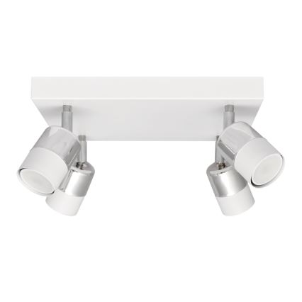 LED-kohdevalo TUBSSON 4xGU10/4,8W/230V valkoinen/kiiltävä kromi