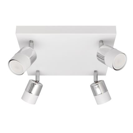LED-kohdevalo TUBSSON 4xGU10/4,8W/230V valkoinen/kiiltävä kromi