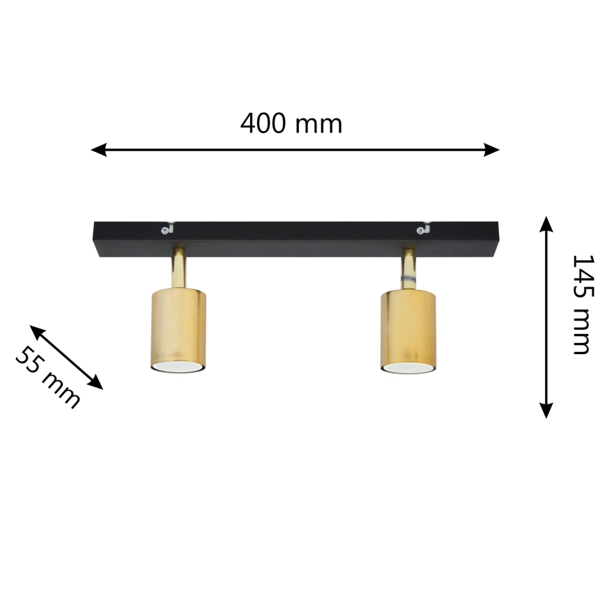 LED Kohdevalo TUNE 2xGU10/4,8W/230V kultainen/musta