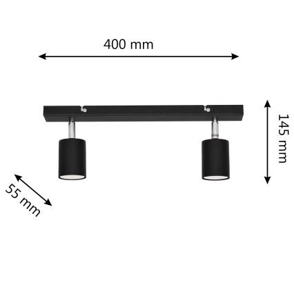 LED-kohdevalo TUNE 2xGU10/4,8W/230V musta