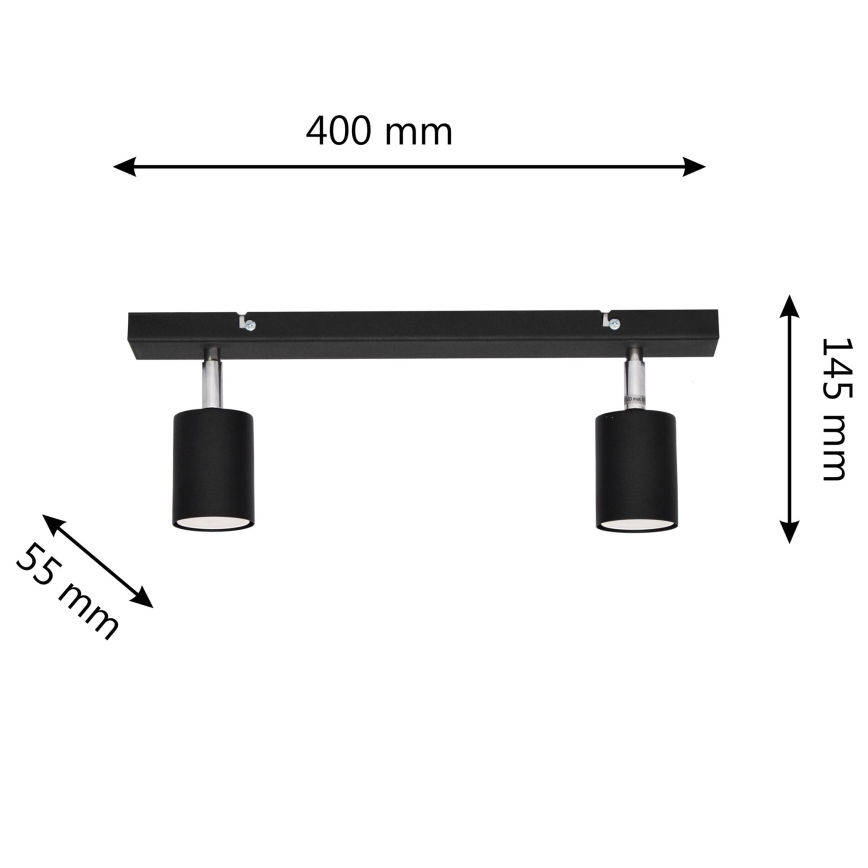 LED-kohdevalo TUNE 2xGU10/4,8W/230V musta