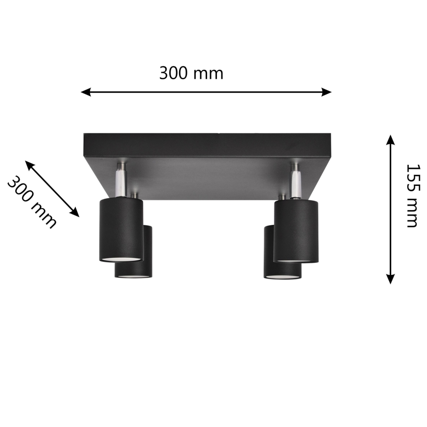 LED-kohdevalo TUNE 4xGU10/4,8W/230V musta