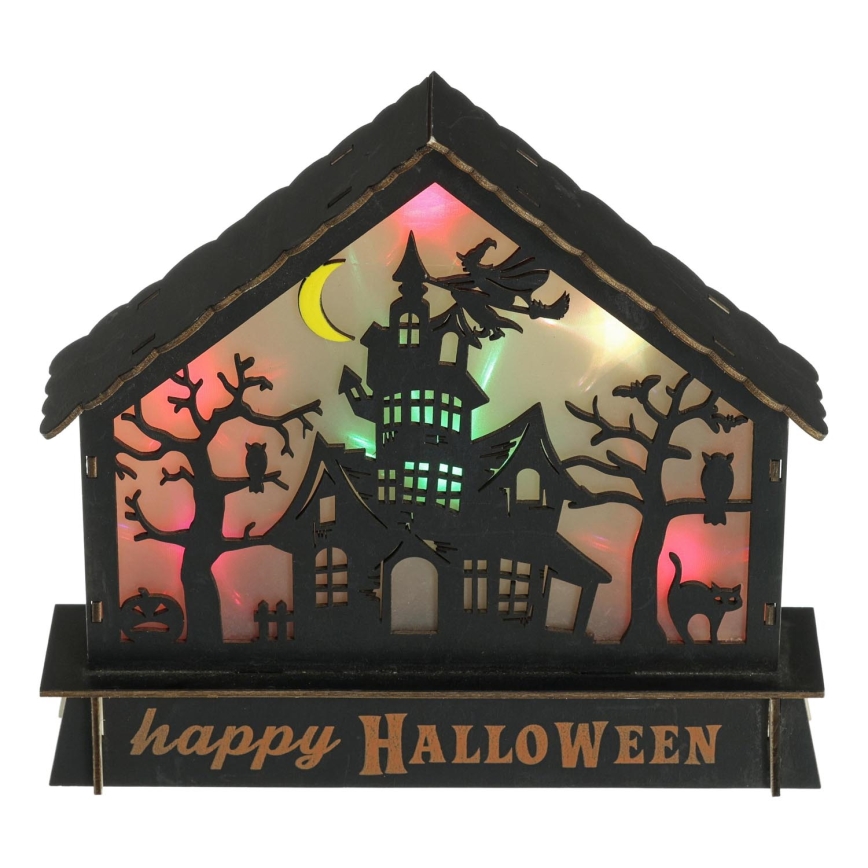 LED Koriste HALLOWEEN LED/2xAA/moniväri karmiva talo