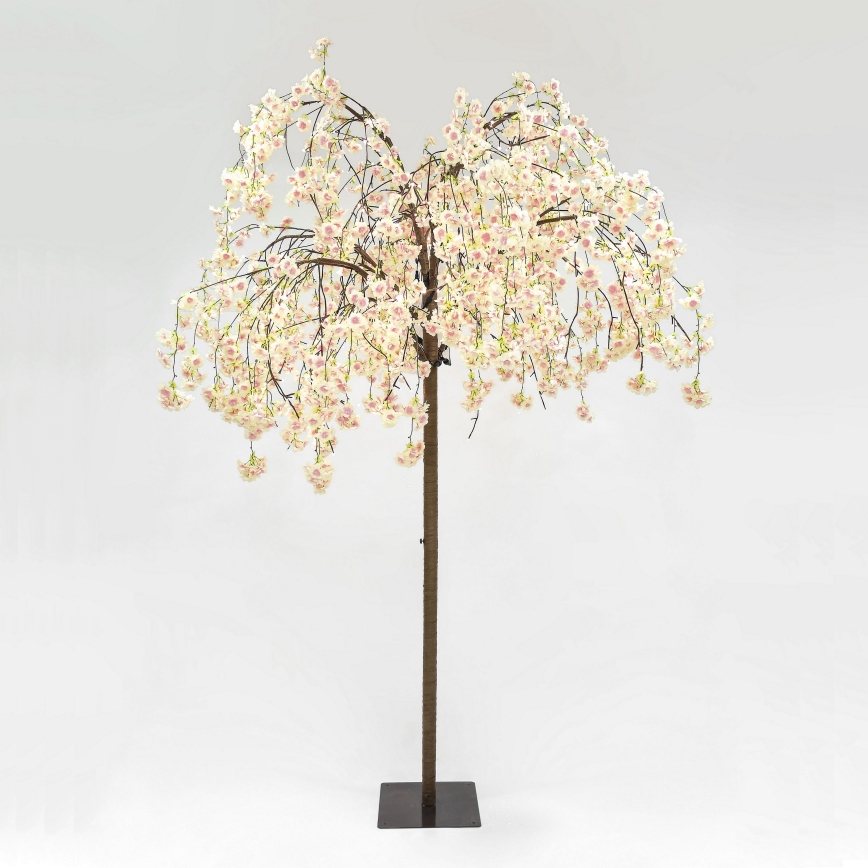 LED Koristeellinen keinotekoinen joulupuu CHERRY TREE 288xLED/230V 2,5 m kirsikka